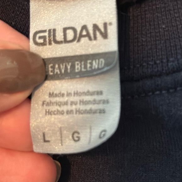 Gildan Line Art Head in a Book Crew Neck Sweatshirt in Navy Size Large - Picture 3 of 4